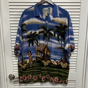Big Dogs Hula Tiki Bar Hawaiian Button Up shirt